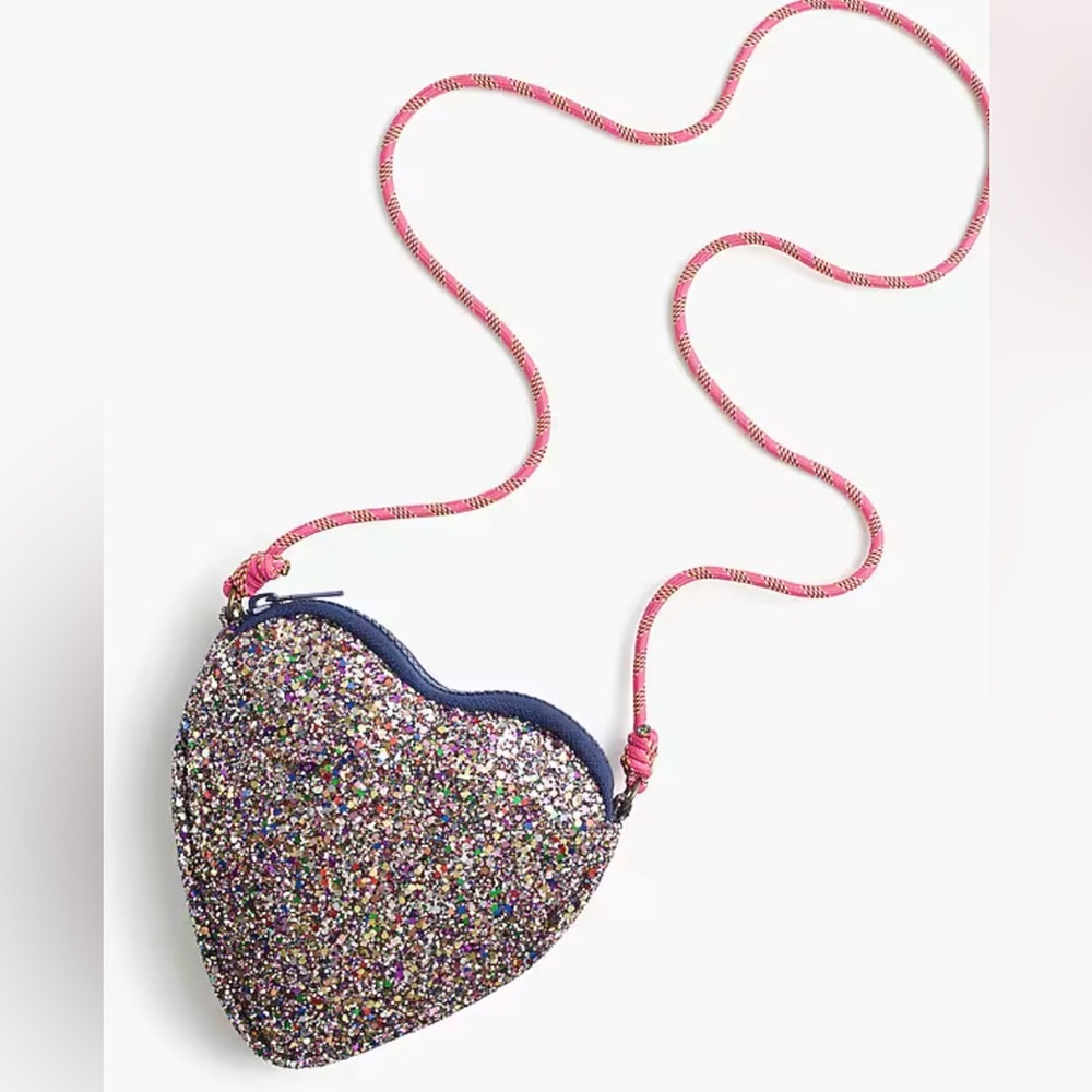 Crewcuts by J.Crew Glitter Heart Bag Girls Crossbody